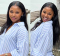 24" Semi Blended Human Hair + Brazilian Closure Wig