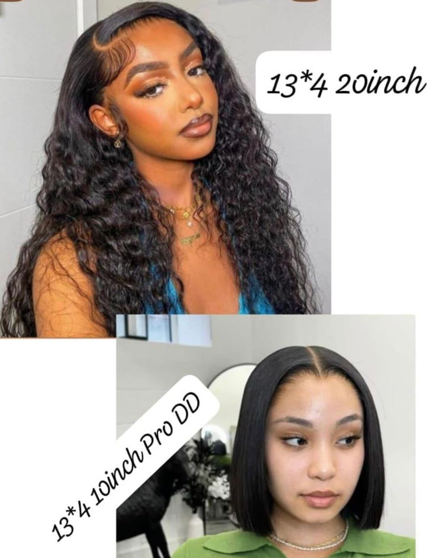 Brazilian Wig Combo 13×4 Water Wave + Pro DD Bob Lace Frontal Wigs