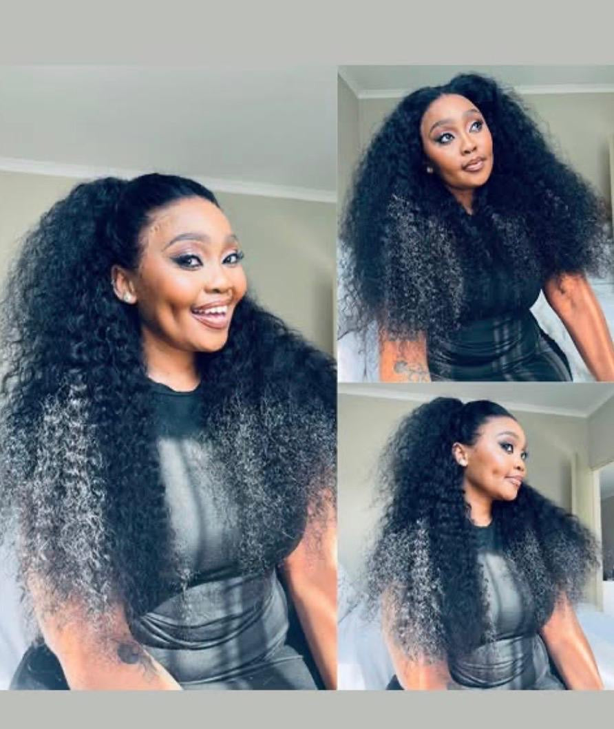 Curly Semi Blended Full Frontal Human Hair Wig Natural Black – 28 Inches