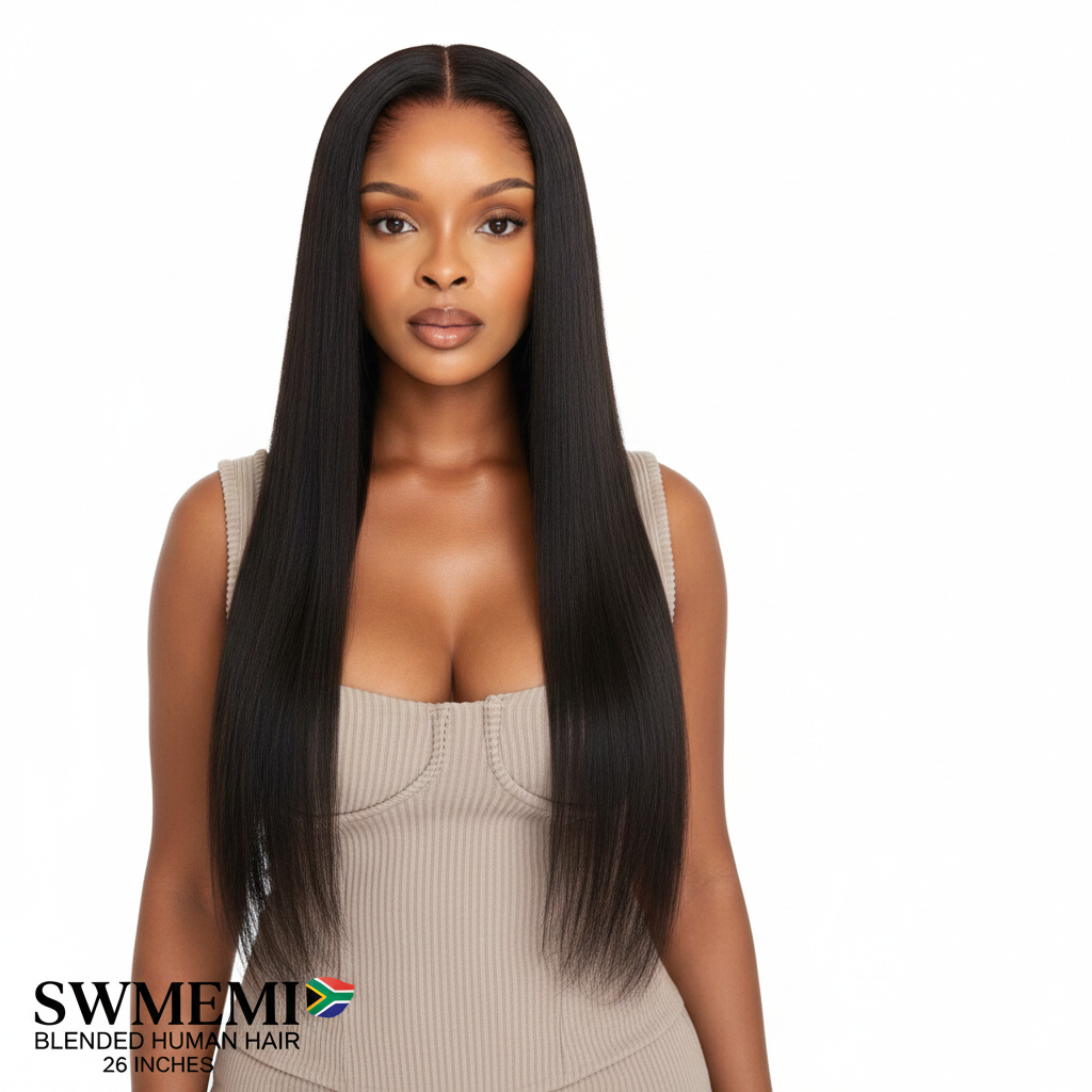 26 inch Simi-Blended Human Hair